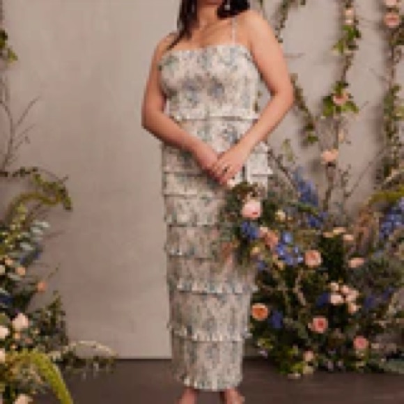 V. Chapman Blue And White Floral Dress
